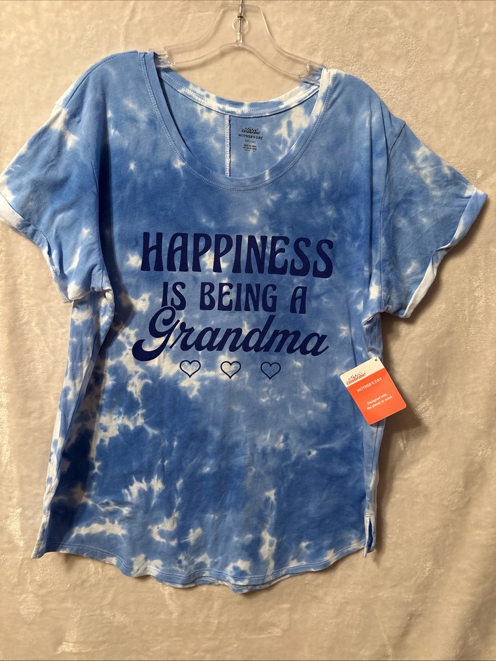 Way to Celebrate Blue Tie-Dye Happiness Is Being a Grandma Short Sleeve Tee (20)